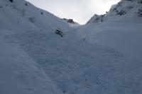 Avalanche Vanoise, secteur Grand Bec de Pralognan - Grand Bec de Pralognan, Ruisseau du Gorret - Photo 2 - © Alain Duclos